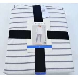 Max & Mia Women’s Waffle Knit Lounge Set Dusty Plum Size L NWT